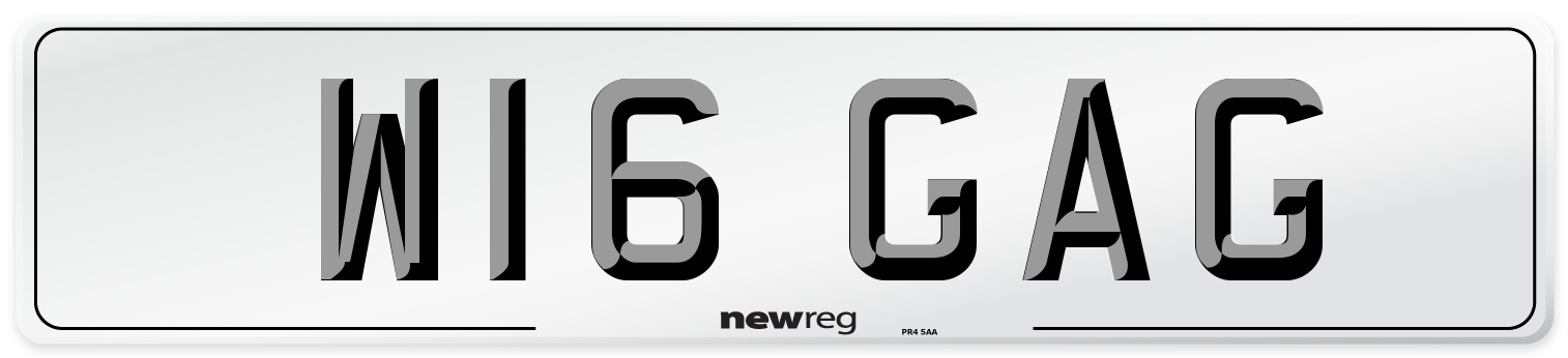 W16 GAG Number Plate from New Reg